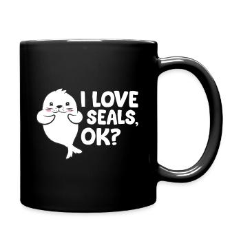 Seal - I love seals, ok? - Full Colour Mug - black - Right