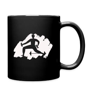 Bodybuilding Gewichtheben Fitness Workout - Tasse einfarbig - Schwarz - Rechts