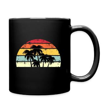 Palm Retro Sunset - Full Colour Mug - black - Right