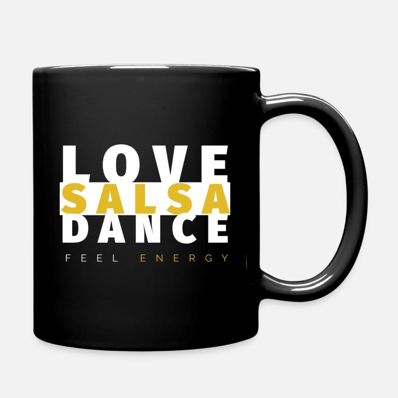 Love Salsa Dance Feel Energy white - Full Colour Mug - black