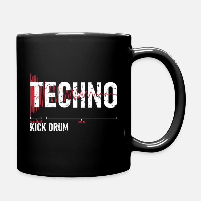 Techno Kick Drum - キックドラム - Tasse einfarbig - Schwarz