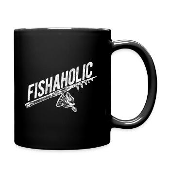 Angler Spruch zum Angeln Angel - Tasse einfarbig - Schwarz - Rechts