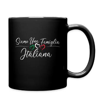 Italienisch, Familie - Tasse einfarbig - Schwarz - Rechts