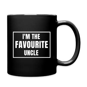 Ich bin der Lieblingsonkel - Tasse einfarbig - Schwarz - Rechts
