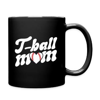 Retro Maman Joueuse De T-Ball Fan De Baseball - Mug uni - noir - Droite