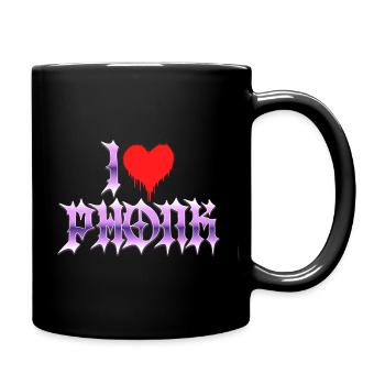 I love phonk - I love phonk music - Full Colour Mug - black - Right