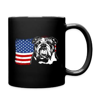 Bouledogue anglais Amérique Flag Dogs Wilsigns - Mug uni - noir - Droite