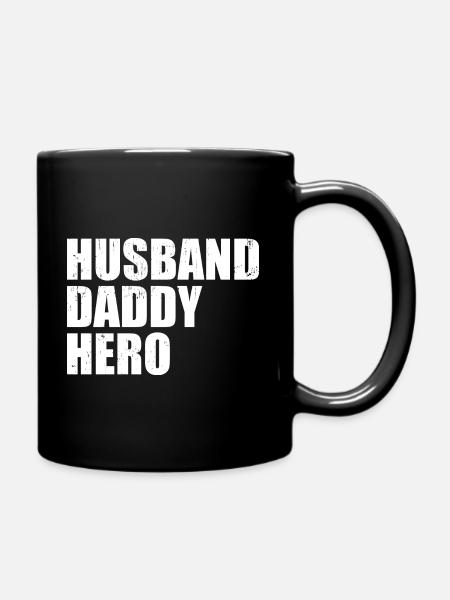 Husband Daddy Hero - Full Colour Mug - black