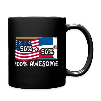 Dominican American Half American - Full Colour Mug - black - Right