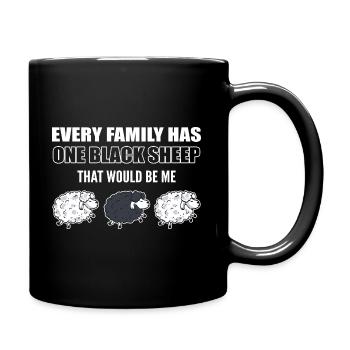 Familie schwarze Schafe Schäfer - Tasse einfarbig - Schwarz - Rechts