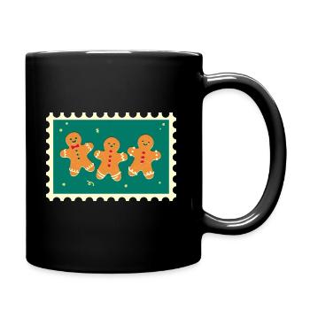 Weihnachtliche Lebkuchen - Tasse einfarbig - Schwarz - Rechts