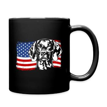 Magyar Vizsla America Flag Dogs Dog Wilsigns - Full Colour Mug - black - Right