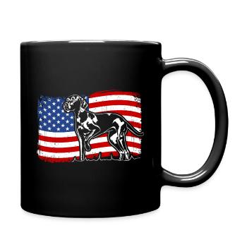 Weimaraner America Flag Dogs Hunting Dogs Wilsigns - Full Colour Mug - black - Right