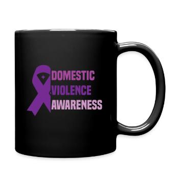 Domestic Violence Awareness - Full Colour Mug - black - Right