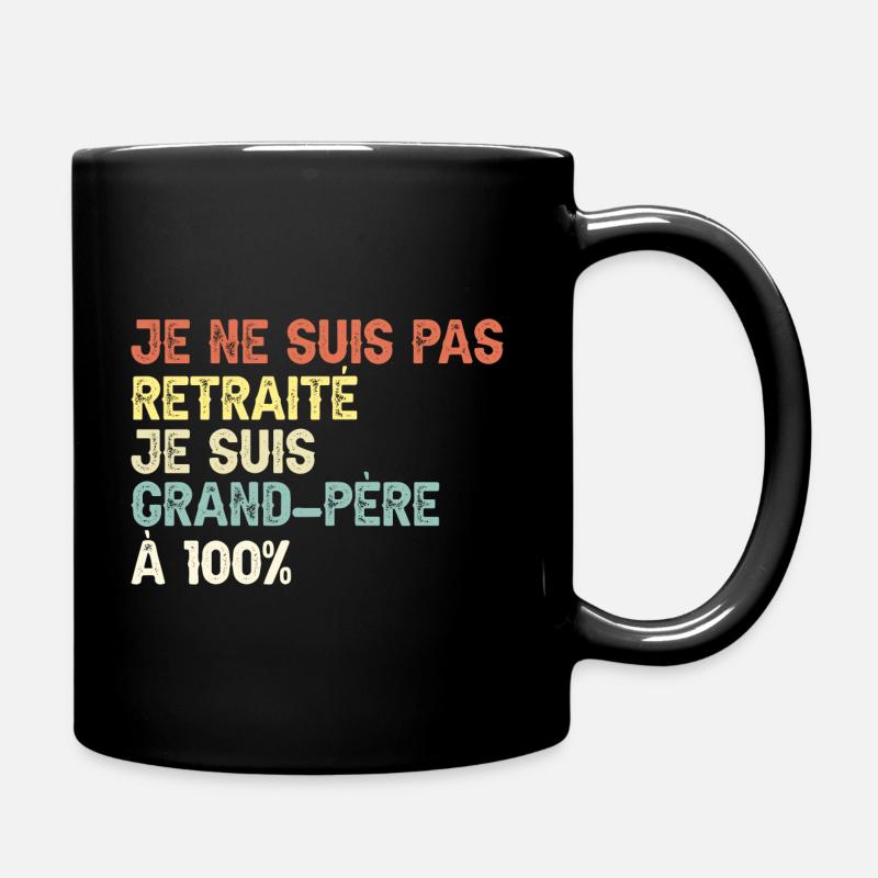 Grand-Père à 100% Retraité Papy - Mug uni - noir