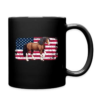 Cheval à sang froid Horse Lover Riding USA - Mug uni - noir - Droite