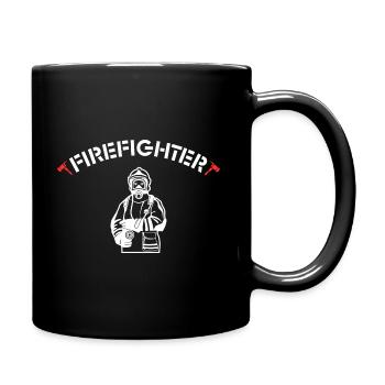 Feuerwehr, Firefighter - Tasse einfarbig - Schwarz - Rechts