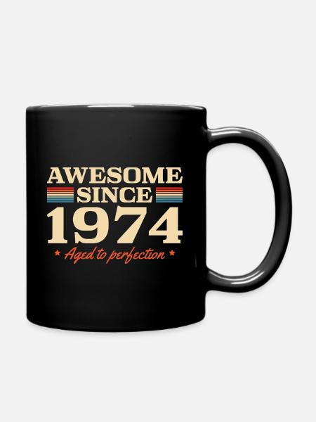 Jahrgang 1974 Vintage 50 Geburtstag Männer - Tasse einfarbig - Schwarz