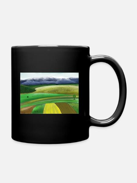 Comic Landschaft - Tasse einfarbig - Schwarz