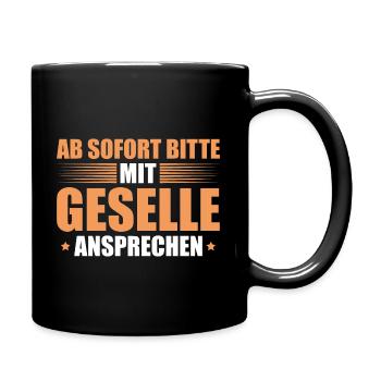 Geselle Abschluss bestandene Gesellenprüfung - Tasse einfarbig - Schwarz - Rechts