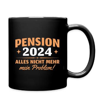 Pension 2024 Ruhestand Beamter Pensionär - Tasse einfarbig - Schwarz - Rechts