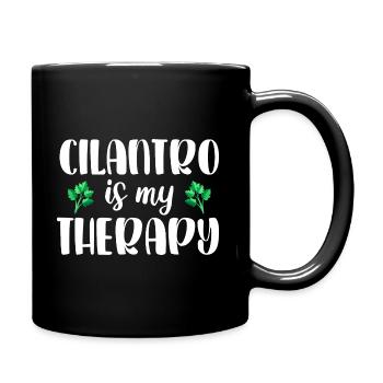 Cilantro is my therapy I love cilantro - Full Colour Mug - black - Right