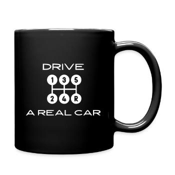 Echte Fahrer fahren ein echtes Auto - Tasse einfarbig - Schwarz - Rechts