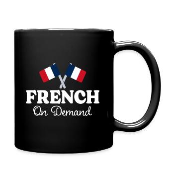 French on request French interpreter - Full Colour Mug - black - Right
