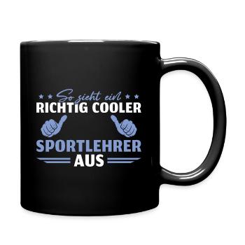 Referendar Lehrkraft Cooler Sportlehrer - Tasse einfarbig - Schwarz - Rechts