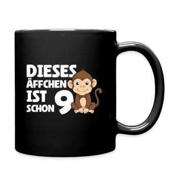 9. Geburtstag 2015 - Dieses Äffchen Ist Schon 9 - Tasse einfarbig - Schwarz - Rechts
