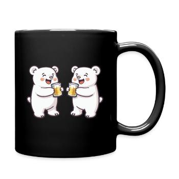Polar Bear Beer Funny Booze - Full Colour Mug - black - Right