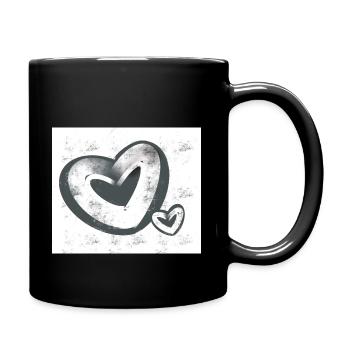 Two Hearts Connected in Love Friendship White - Full Colour Mug - black - Right