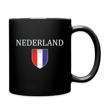 Nederland, Niederlande, Holland - Tasse einfarbig - Schwarz - Rechts