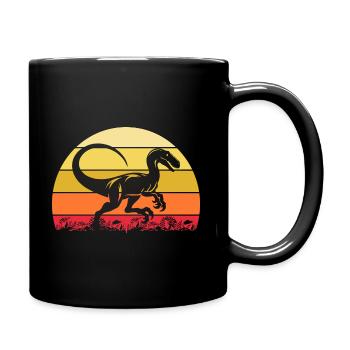 Archäologe Dino Velociraptor Dinosaurier - Tasse einfarbig - Schwarz - Rechts