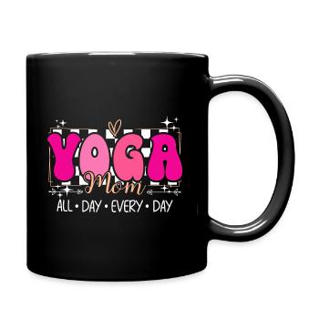 Mom Yoga Fan Mom Loves Yoga - Full Colour Mug - black - Right