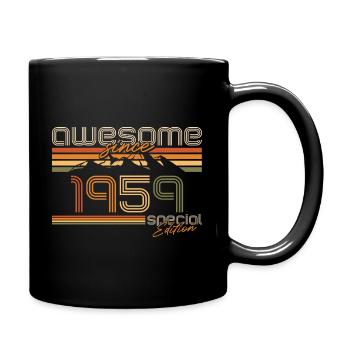 Vintage 1959 Jahrgang Berge 65 Jahre - Tasse einfarbig - Schwarz - Rechts