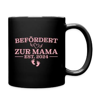 Mama 2024 Werdende Mutter Babyparty - Tasse einfarbig - Schwarz - Rechts