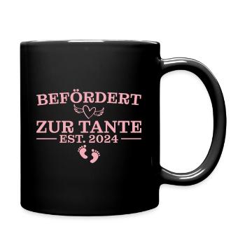 Tante 2024 Werdende Patentante Babyparty - Tasse einfarbig - Schwarz - Rechts