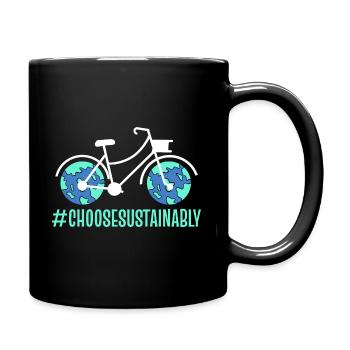 Nachhaltigkeitsfahrrad Nachhaltigkeitspädagoge - Tasse einfarbig - Schwarz - Rechts