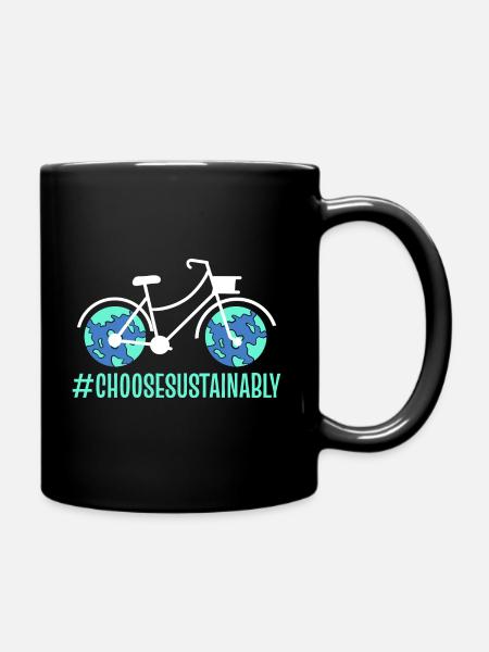 Nachhaltigkeitsfahrrad Nachhaltigkeitspädagoge - Tasse einfarbig - Schwarz