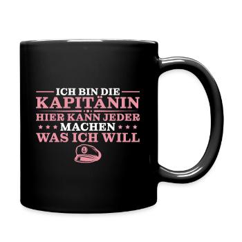 Seglerin Humor Bootsfahrerin Kapitänin - Tasse einfarbig - Schwarz - Rechts