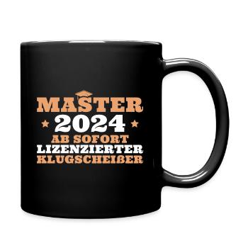 Master Abschluss 2024 Masterprüfung - Tasse einfarbig - Schwarz - Rechts