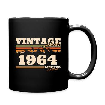 Vintage 1964 Jahrgang 60. Geburtstag Geschenkidee - Tasse einfarbig - Schwarz - Rechts