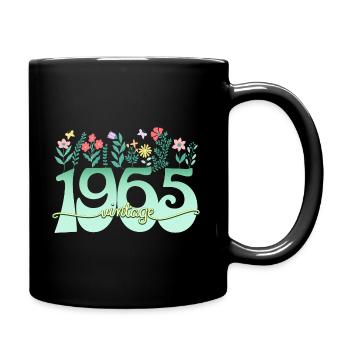 Motif Fleurs 1965 Fête Anniversaire Femme 60 Ans - Mug uni - noir - Droite