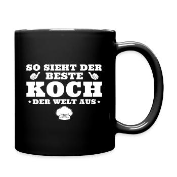Bester Koch der Welt Hobbykoch - Tasse einfarbig - Schwarz - Rechts