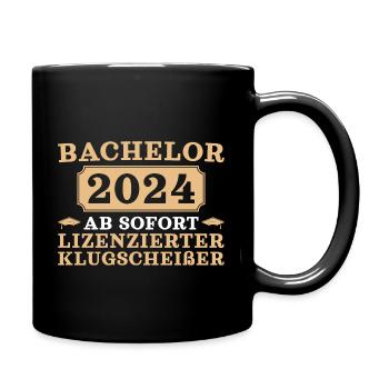 Bachelor Abschluss 2024 - Tasse einfarbig - Schwarz - Rechts