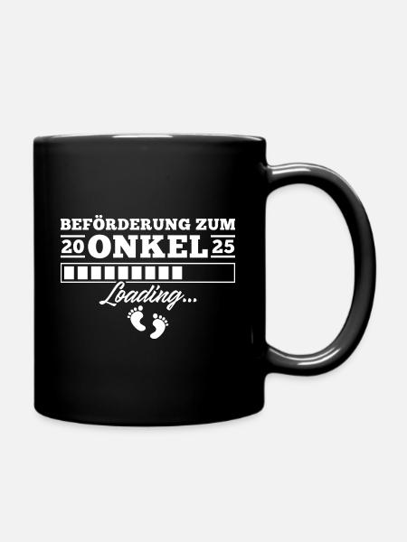 Werdender Onkel 2025 Loading - Tasse einfarbig - Schwarz