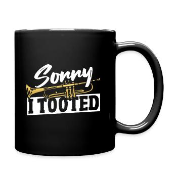 Brass Jazz Brassband Sorry I Tooted Trombone - Full Colour Mug - black - Right