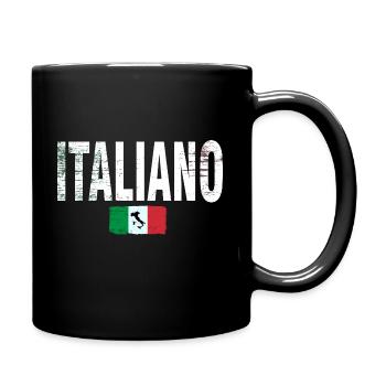 Italiener, Italienisch, Typisch - Tasse einfarbig - Schwarz - Rechts