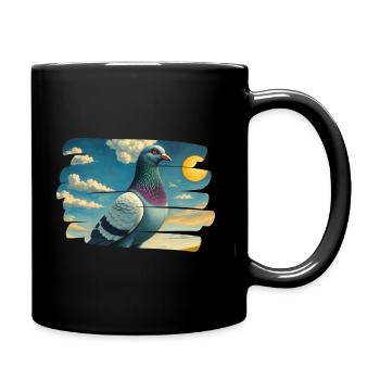 Sunrise Pigeon - Full Colour Mug - black - Right